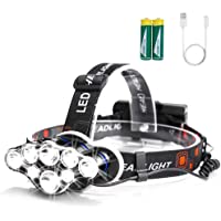 Los mejores  - Arzopa Linterna Frontal Recargable LED- 13000 Lúmenes Luz Frontal Cabeza Impermeable Super Brillante con 8 LEDs y 8…